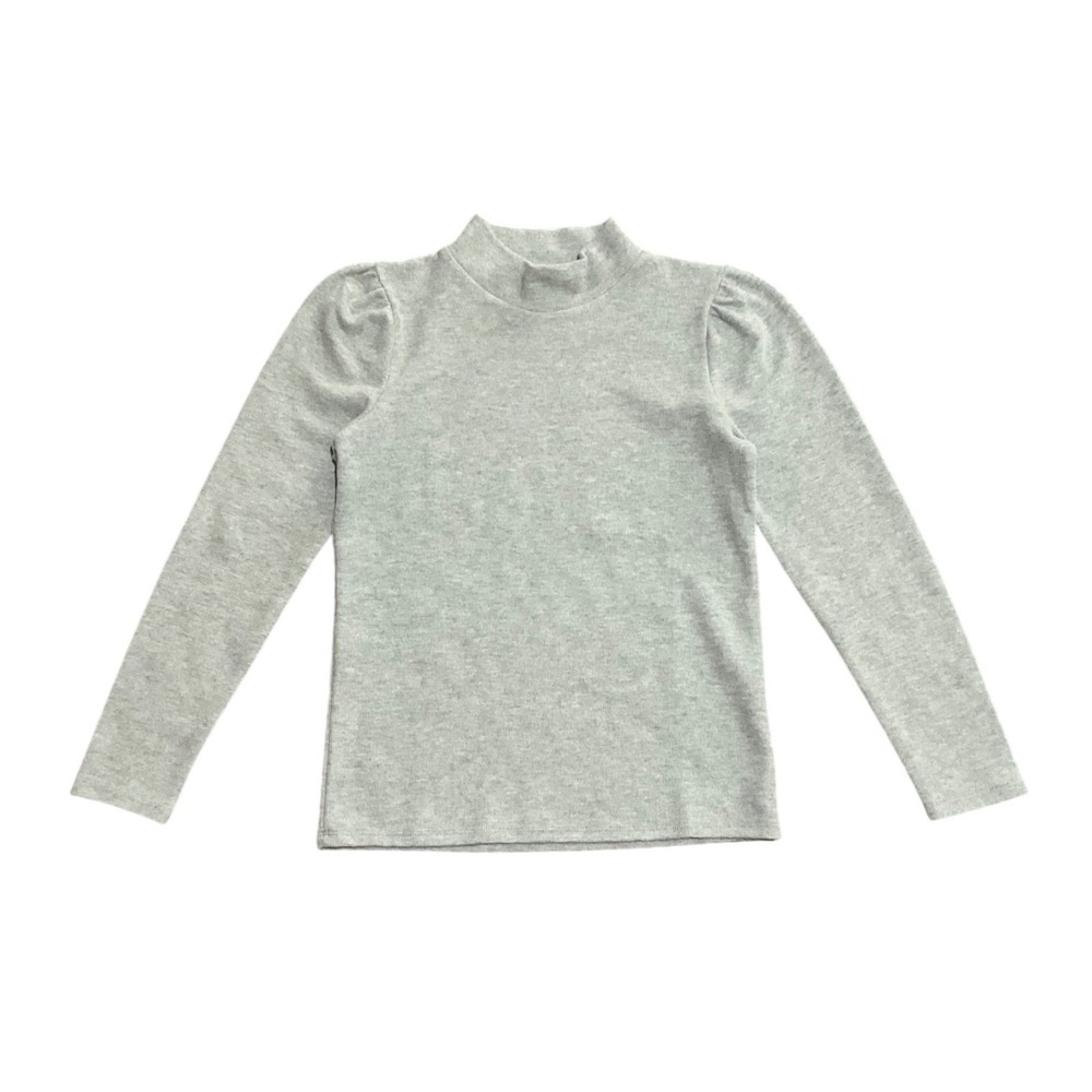 Madewell Ribbed Mock Neck Puff Sleeve Top Sage Blue Soft Knit Pullover Womens XS